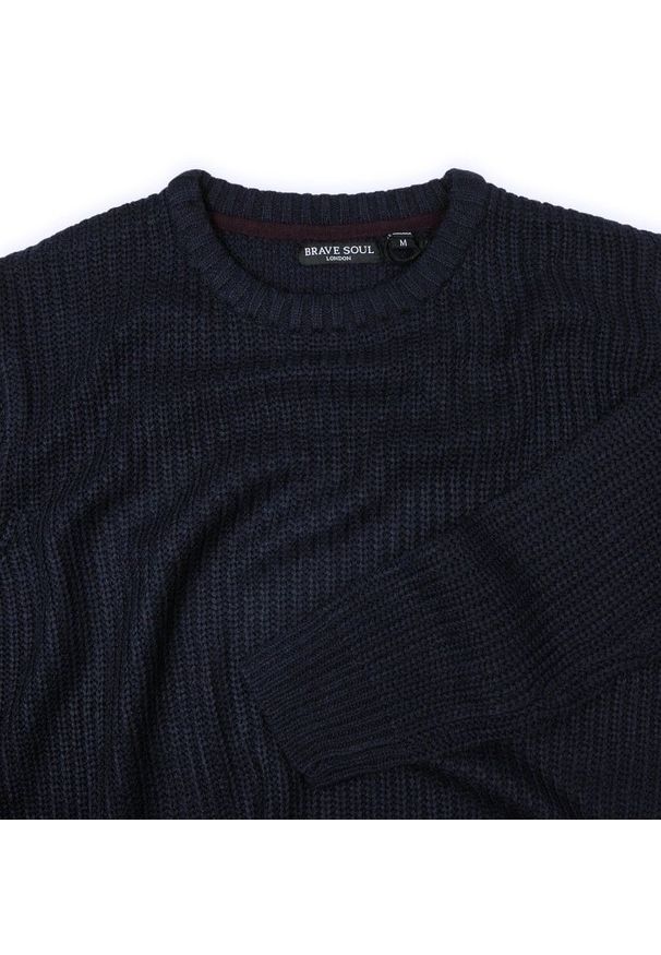 Niebieski sweter Brave Soul z okrągłym kołnierzem, casualowy