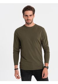 Ombre Clothing - Zestaw longsleeve męski z długim rękawem 2-pak - mix V9 Z43 - XXL. Kolor: zielony. Materiał: bawełna, materiał, skóra. Długość rękawa: długi rękaw. Długość: długie. Wzór: aplikacja, gładki, jednolity #6