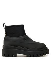 Calvin Klein Jeans Kalosze Flatform Rainboot Low Mg R YW0YW01560 Czarny. Kolor: czarny