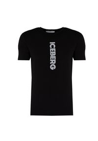 Iceberg T-Shirt "C-Neck" | F013639A | Mężczyzna | Czarny. Okazja: na co dzień. Kolor: czarny. Materiał: bawełna, elastan. Wzór: nadruk. Styl: casual, elegancki #1