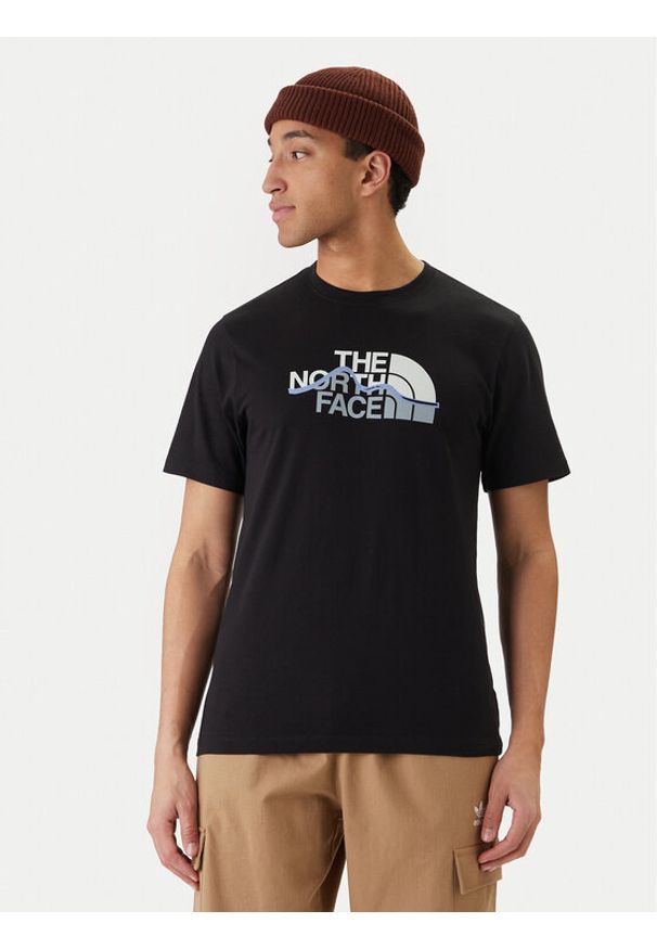 The North Face T-Shirt Mountain Line NF0A8GUX Czarny Regular Fit. Kolor: czarny. Materiał: bawełna