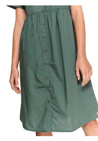 TOP SECRET - Tkaninowa koszulowa sukienka. Kolor: zielony. Materiał: tkanina. Długość rękawa: krótki rękaw. Sezon: lato. Typ sukienki: koszulowe. Styl: klasyczny #4