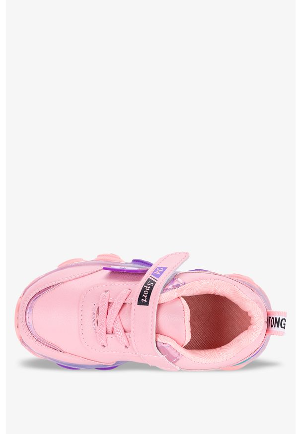 Casu - Różowe buty sportowe na rzep casu 15-11-21-m. Zapięcie: rzepy. Kolor: różowy, wielokolorowy, fioletowy
