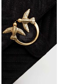 Pinko torebka zamszowa kolor czarny. Kolor: czarny. Materiał: zamszowe #2