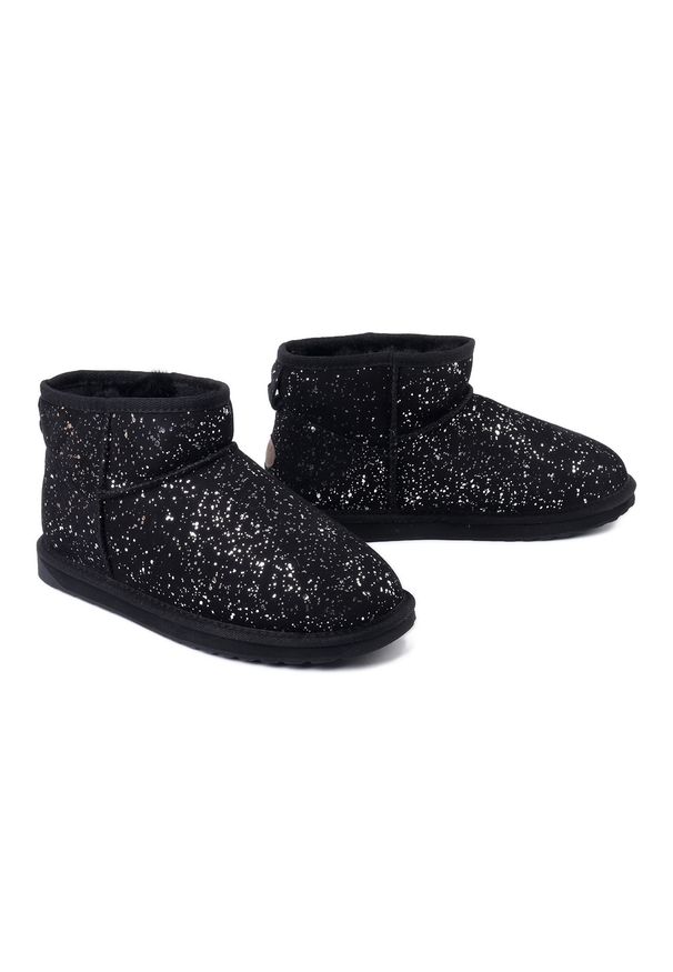 EMU Australia - EMU AUSTRALIA W13186 Stinger Micro Milkyway black, botki damskie. Kolor: czarny. Materiał: wełna, skóra, zamsz