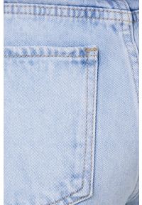 Answear Lab szorty jeansowe PREMIUM damskie gładkie high waist. Stan: podwyższony. Kolor: niebieski. Materiał: jeans. Wzór: gładki. Styl: wakacyjny