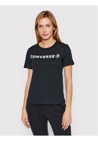 Converse T-Shirt Icon Play Floral 10023946-A01 Czarny Standard Fit. Kolor: czarny. Materiał: bawełna #1