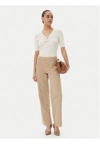 Morgan Spodnie materiałowe 251-PICHAK Beżowy Wide Leg. Kolor: beżowy. Materiał: bawełna #3