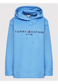Tommy Hilfiger Curve Bluza Essential WW0WW29155 Niebieski Regular Fit. Kolor: niebieski. Materiał: bawełna, syntetyk