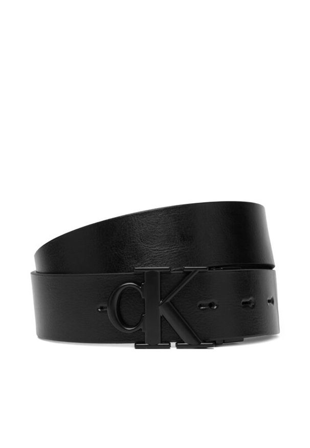 Calvin Klein Pasek Męski Ck Buckle Tumbled 35Mm Adj/Rev LV04D7049G Czarny. Kolor: czarny. Materiał: skóra