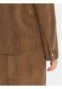 MAX&Co. Kurtka skórzana Stallo 2526446011200 Brązowy Loose Fit. Kolor: brązowy. Materiał: skóra