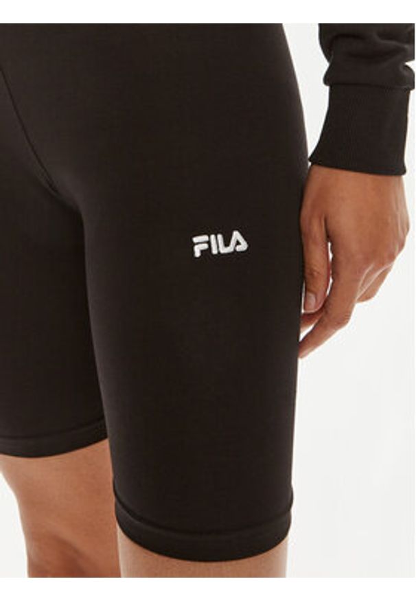 Fila Szorty rowerowe FAW0455 Czarny Slim Fit. Kolor: czarny. Materiał: bawełna