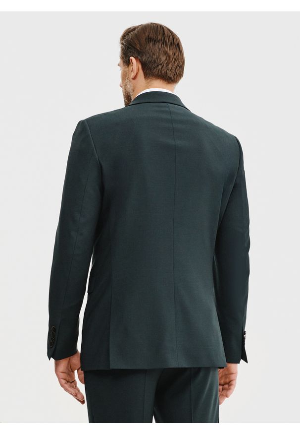 Pako Lorente - PAKO LORENTE – Wełniana marynarka garniturowa w kolorze zielonym. Okazja: na spotkanie biznesowe. Kolor: zielony. Materiał: wełna. Wzór: gładki. Styl: biznesowy