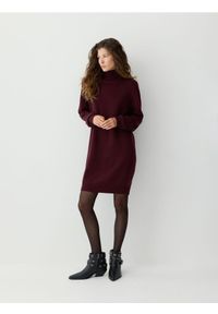 Reserved - Sukienka z wełny merino - mahoniowy. Kolor: brązowy. Materiał: wełna #1