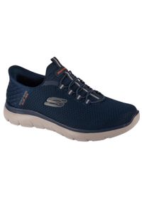 skechers - Buty sportowe Sneakersy męskie, Slip-Ins Summits - High Range. Kolor: niebieski. Sport: turystyka piesza