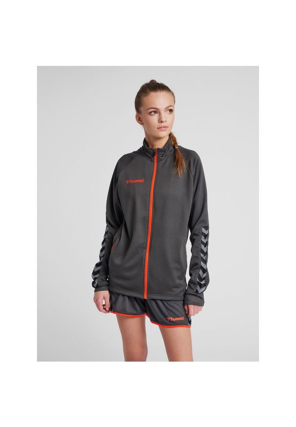 Kurtka damska Hummel Zip hmlAUTHENTIC Poly. Kolor: szary. Materiał: poliester. Sport: fitness, piłka ręczna