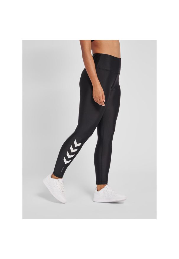 Damskie wysokie legginsy Hummel TE Tola. Kolor: czarny. Wzór: nadruk. Sport: fitness