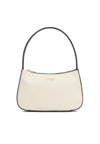 Kazar - Torebka baguette bag z tkaniny i skóry. Kolor: kremowy. Sezon: lato. Materiał: skórzane. Rozmiar: małe. Styl: klasyczny. Rodzaj torebki: do ręki #1