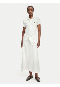 Polo Ralph Lauren Sukienka codzienna 211A12906001 Biały Regular Fit. Okazja: na co dzień. Typ kołnierza: polo. Kolor: biały. Materiał: bawełna. Typ sukienki: proste. Styl: casual #1