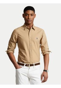 Polo Ralph Lauren Koszula 710889739001 Beżowy Slim Fit. Typ kołnierza: polo. Kolor: beżowy. Materiał: bawełna #1