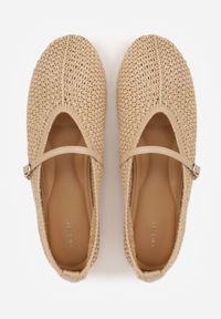 Renee - Ciemnobeżowe Balerinki VICES w Stylu Mary Jane z Plecioną Cholewką Tawney. Kolor: beżowy. Szerokość cholewki: normalna. Sezon: lato. Styl: boho, klasyczny #9