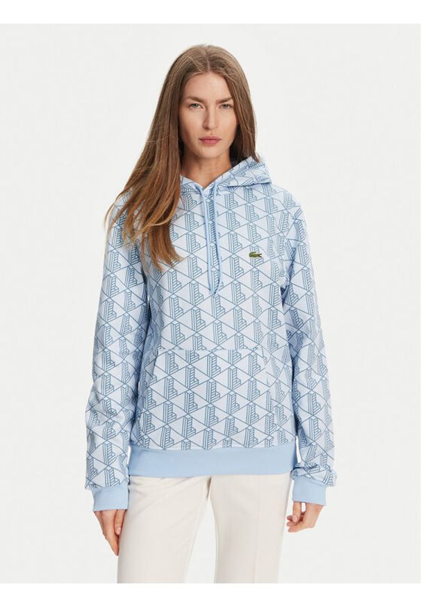 Lacoste Bluza SH2855 Błękitny Classic Fit. Kolor: niebieski. Materiał: bawełna