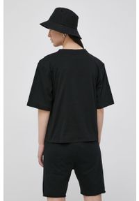 Vila t-shirt bawełniany kolor czarny. Kolor: czarny. Materiał: bawełna. Długość rękawa: raglanowy rękaw. Wzór: gładki #3