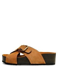 Gino Rossi Klapki 22SS40 Brązowy. Kolor: brązowy. Materiał: zamsz, skóra #8