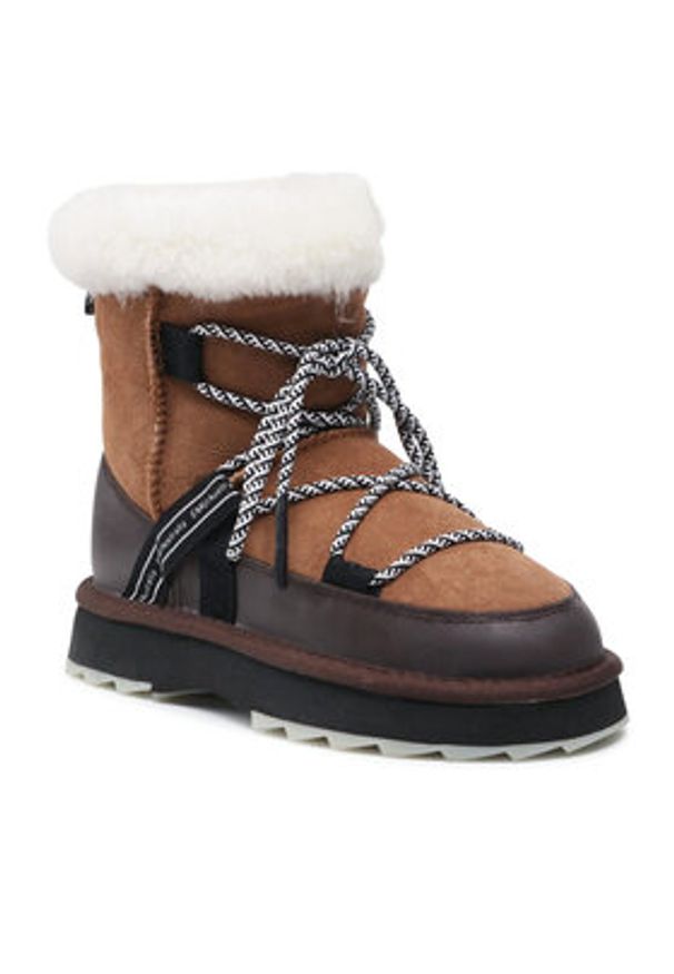 EMU Australia Śniegowce Blurred W12641 Brązowy. Kolor: brązowy. Materiał: zamsz, skóra