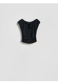 Reserved - Bluzka z modalem - czarny. Kolor: czarny. Materiał: dzianina #1