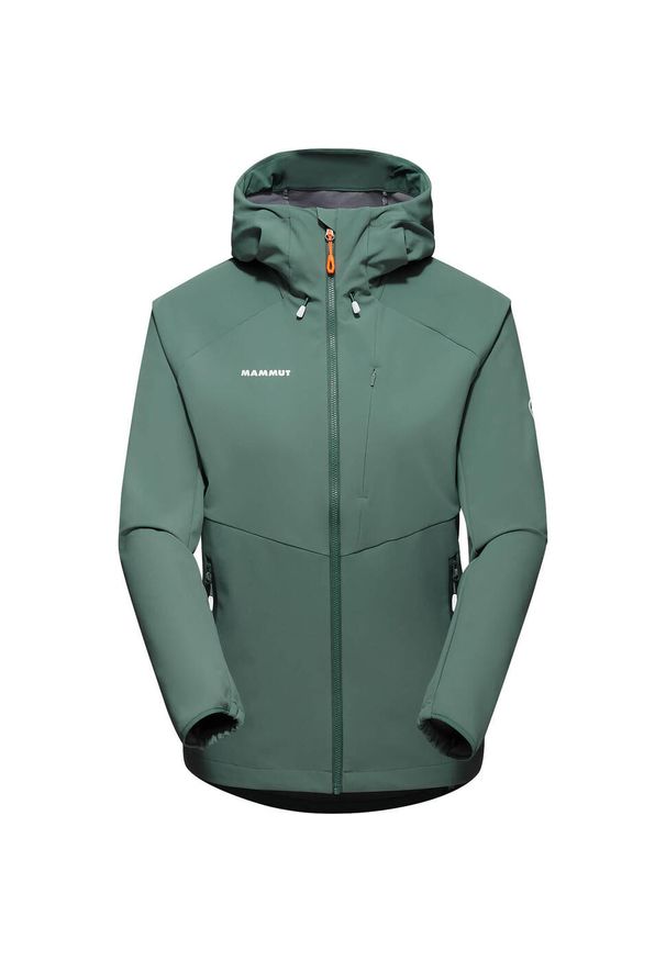 Kurtka trekkingowa damska Mammut Ultimate Comfort. Typ kołnierza: kaptur. Kolor: zielony. Materiał: syntetyk. Sport: turystyka piesza