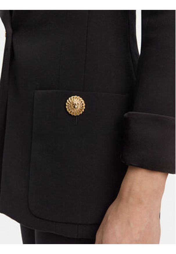 Balmain Marynarka DF1SE095ME54 Czarny Regular Fit. Kolor: czarny. Materiał: wełna