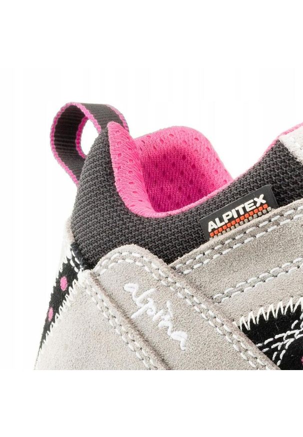 Buty Trekkingowe damskie Alpina Glacia Vibram skórzane. Kolor: szary. Materiał: skóra