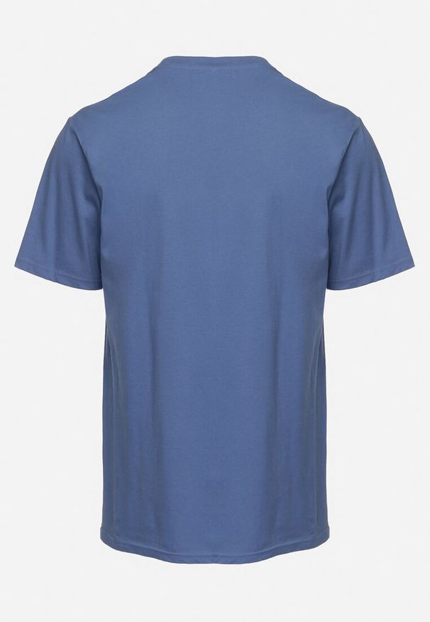 Born2be - Niebieska Koszulka T-shirt Bawełniany z Krótkim Rękawem Ereena. Kolor: niebieski. Materiał: bawełna. Długość rękawa: krótki rękaw. Długość: krótkie