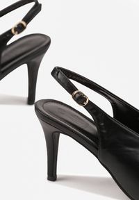 Born2be - Czarne Sandały na Szpilce z Odkrytą Piętą i Noskiem w Szpic Zarimae. Zapięcie: pasek. Kolor: czarny. Obcas: na szpilce. Styl: glamour, klasyczny, elegancki #6