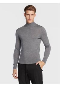 Calvin Klein Golf Superior K10K110424 Szary Regular Fit. Typ kołnierza: golf. Kolor: szary. Materiał: wełna