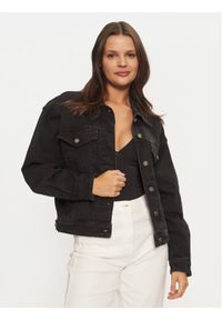 Guess Jeans Kurtka jeansowa W4BN56 D5E83 Czarny Relaxed Fit. Kolor: czarny. Materiał: bawełna