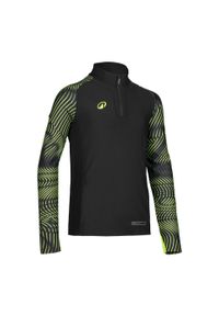 KIPSTA - Bluza piłkarska na krótki suwak dla dzieci Kipsta Viralto Wavy Club. Kolor: czarny. Materiał: materiał, poliester, elastan. Długość: krótkie. Sport: piłka nożna