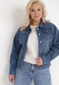 Born2be - Niebieska Kurtka Jeansowa Egameia. Okazja: na co dzień. Kolekcja: plus size. Kolor: niebieski. Materiał: jeans. Długość rękawa: długi rękaw. Długość: długie. Styl: casual, klasyczny #5