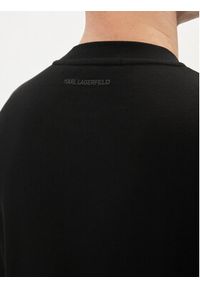 Karl Lagerfeld - KARL LAGERFELD Bluza 705030 542900 Czarny Regular Fit. Typ kołnierza: dekolt w karo. Kolor: czarny. Materiał: bawełna