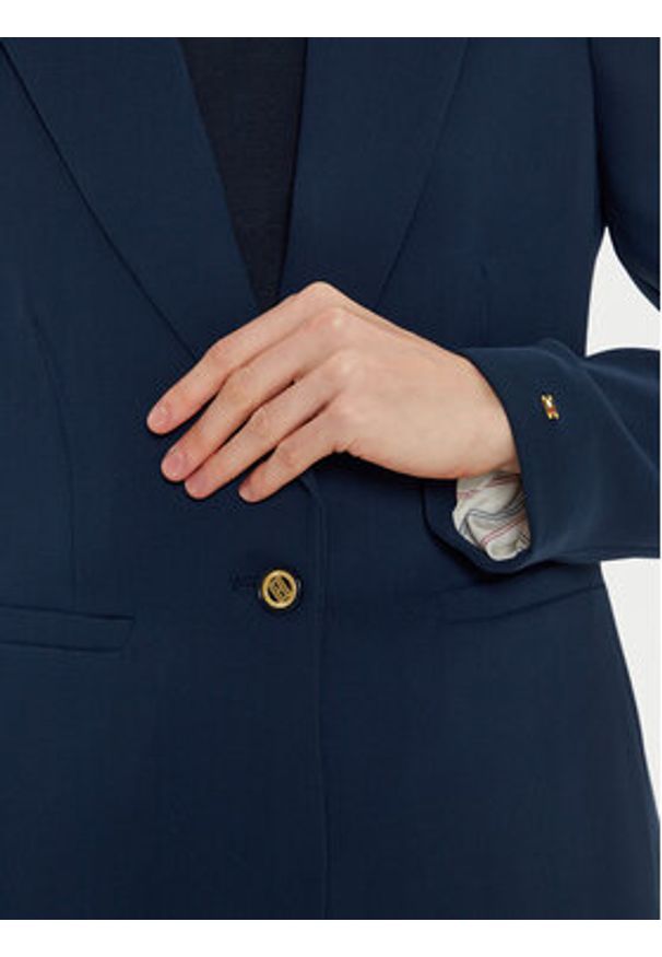 TOMMY HILFIGER - Tommy Hilfiger Marynarka WW0WW44096 Granatowy Slim Fit. Kolor: niebieski. Materiał: syntetyk