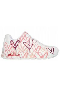 skechers - Buty do chodzenia damskie Skechers Uno Spread The Love. Kolor: różowy. Materiał: materiał, syntetyk. Sport: turystyka piesza