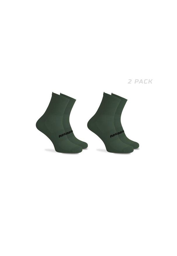 ROGELLI - Skarpetki rowerowe unisex Rogelli Essential 2 pary. Kolor: zielony. Sport: kolarstwo