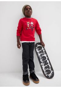 bonprix - Bluza z motywem bożonarodzeniowym, z czystej bawełny organicznej. Kolor: czerwony. Materiał: bawełna #3