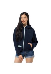 Bluza trekkingowa damska Jack Wolfskin Starboard. Typ kołnierza: kaptur. Kolor: niebieski. Materiał: poliester, elastan, bawełna. Styl: sportowy. Sport: turystyka piesza #1
