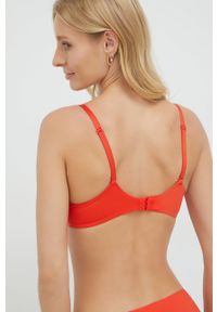 Calvin Klein Underwear biustonosz kolor czerwony gładki. Kolor: pomarańczowy. Materiał: materiał. Rodzaj stanika: wyciągane miseczki, biustonosz z fiszbinami, odpinane ramiączka. Wzór: gładki #4