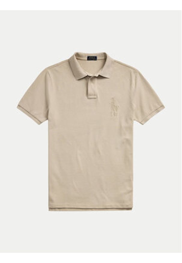 Polo Ralph Lauren Polo 710938137011 Beżowy Slim Fit. Typ kołnierza: polo. Kolor: beżowy. Materiał: bawełna