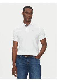 Barbour Polo Tartan MML0012WH11 Biały Tailored Fit. Typ kołnierza: polo. Kolor: biały. Materiał: bawełna #1