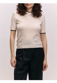 Reserved - Sweter z lnu - złamana biel. Materiał: len. Styl: klasyczny #1