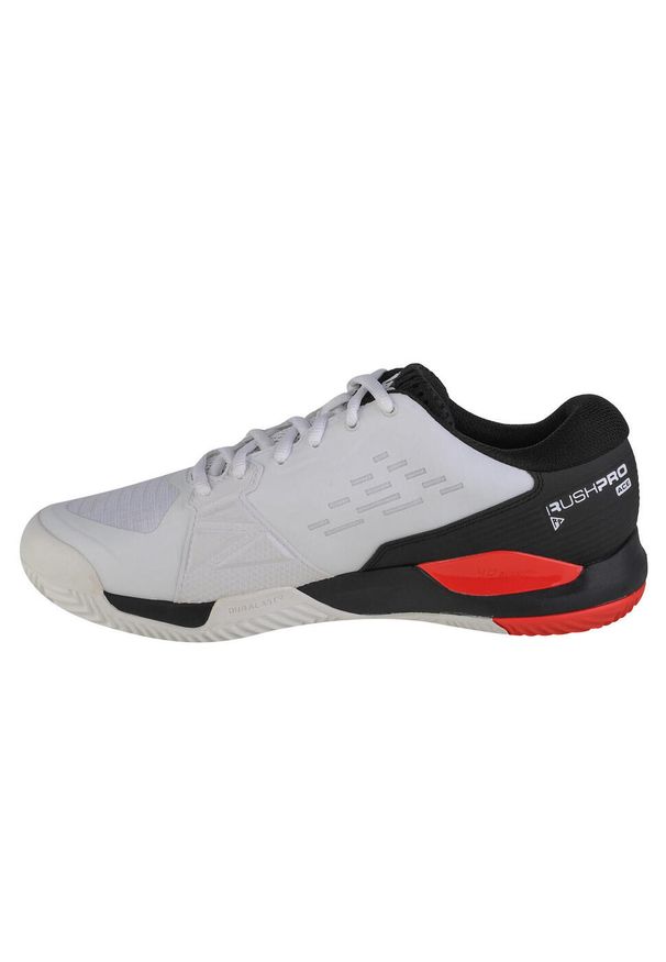 Buty do tenisa męskie Wilson Rush Pro Ace Clay. Zapięcie: sznurówki. Kolor: biały. Materiał: guma, materiał, syntetyk, tkanina. Szerokość cholewki: normalna. Sport: tenis